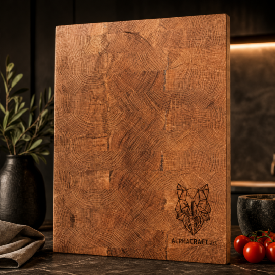 Deska sztorcowa Alphacraft z naturalnego drewna z wypalanym logo